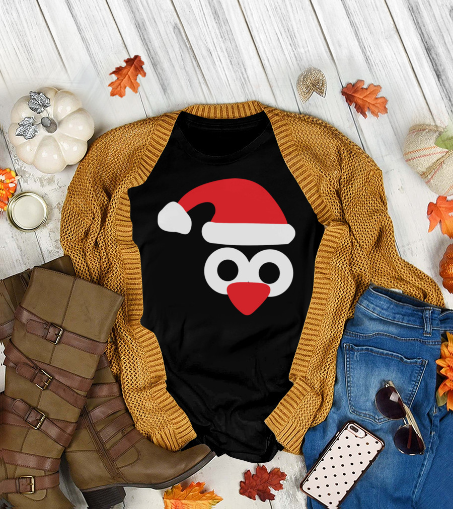 Penguine Santa Hat Holiday Season T-Shirt