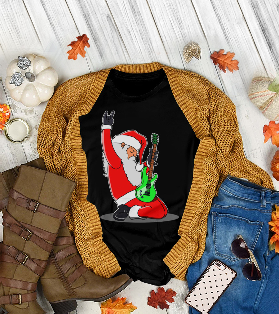 Rockin' Santa Playing Electric Guitar T-Shirt