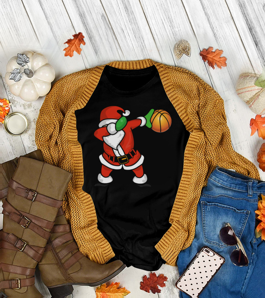 Santa Dabbing Basketball T-Shirt