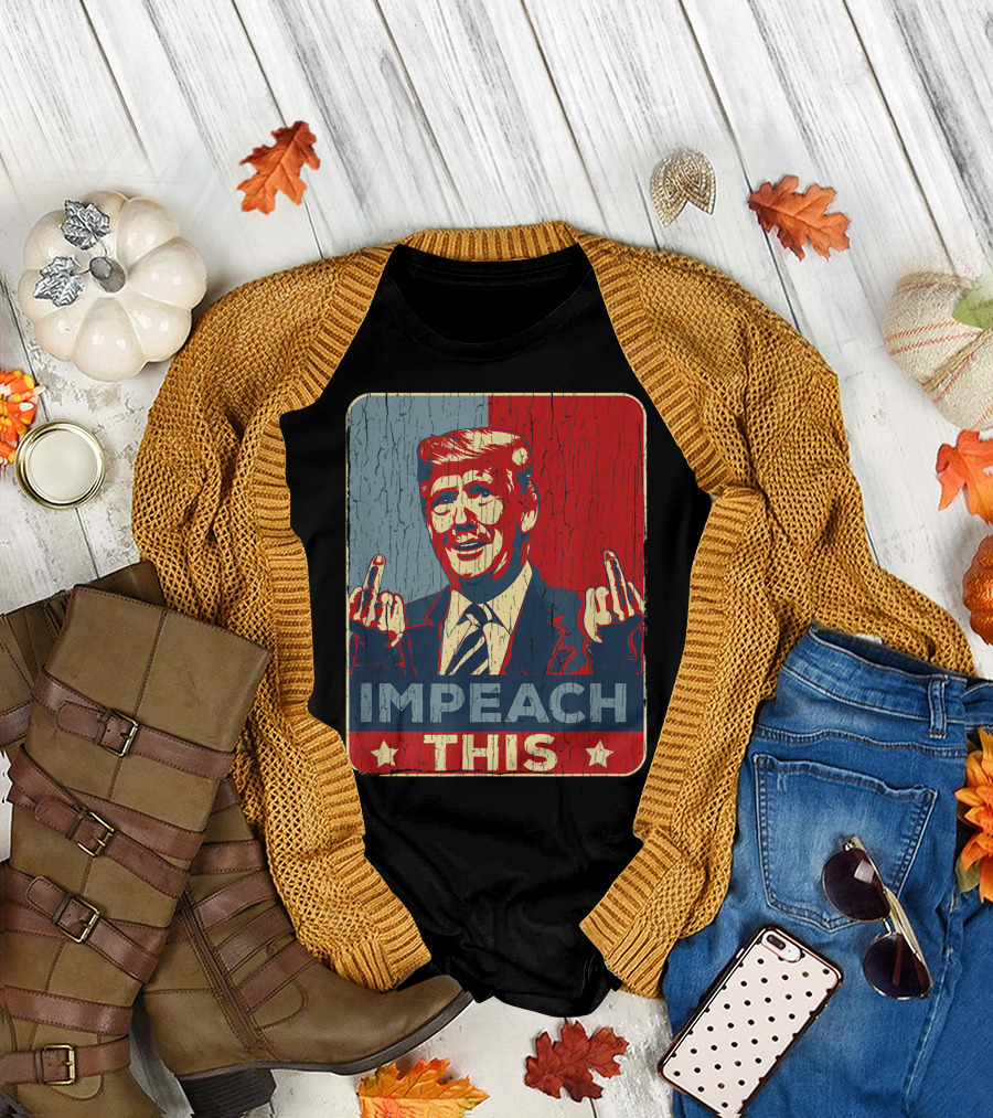 Vintage Funny Trump Impeach This Patriotic Middle Finger Gesture T-Shirt