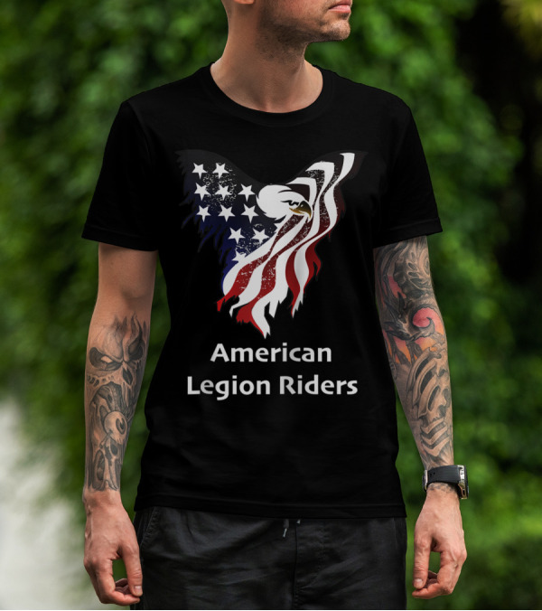American Legion Riders Proud Veteran Alr Eagle And Flag T-Shirt