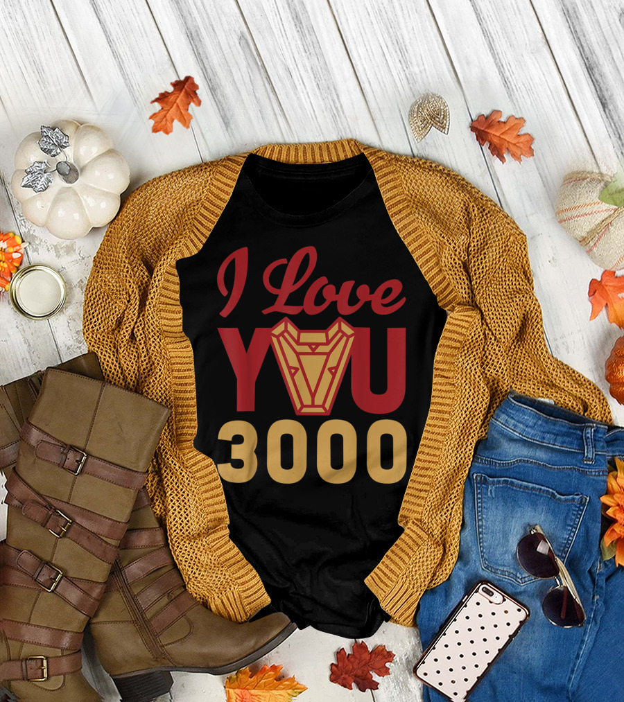 I Love You 3000 Avengers Endgame Iron Man Red 3G T-Shirt