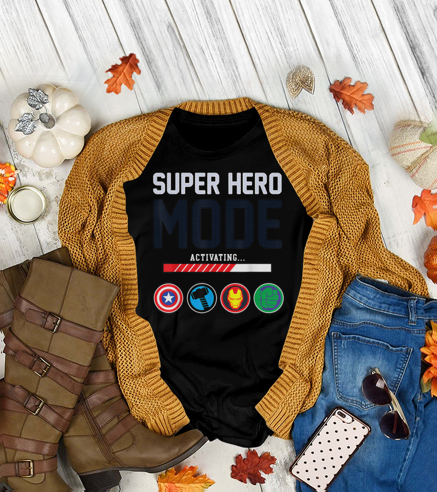 Super Hero Mode Activating Marvel Avengers Assemble T-Shirt