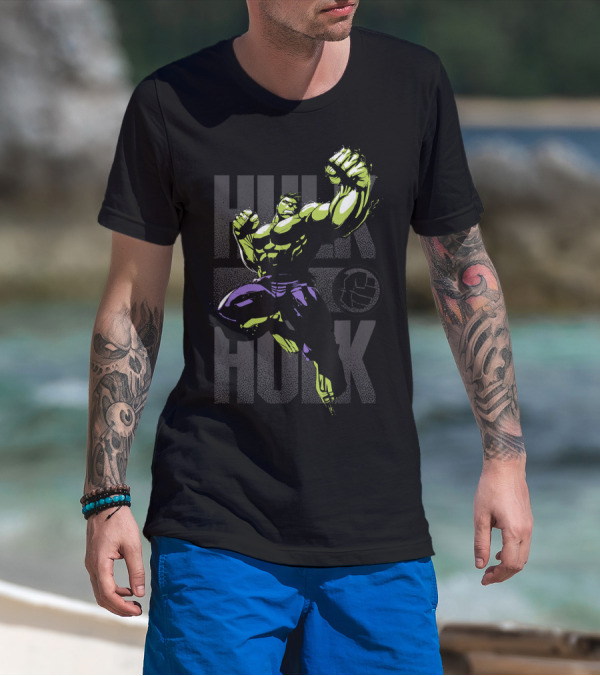 Hulk Avengers Assembler Jump Punch Green Smash T-Shirt