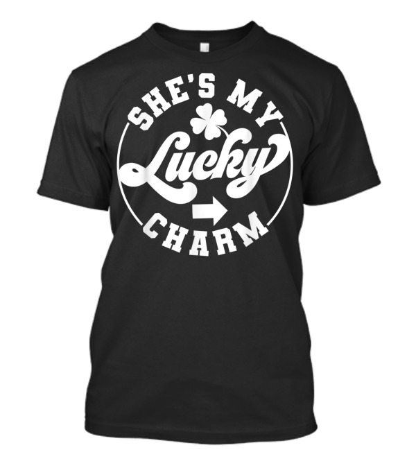 She's My Lucky Charm St Patrick's Day Couple Shamrock Arrow T-Shirt
