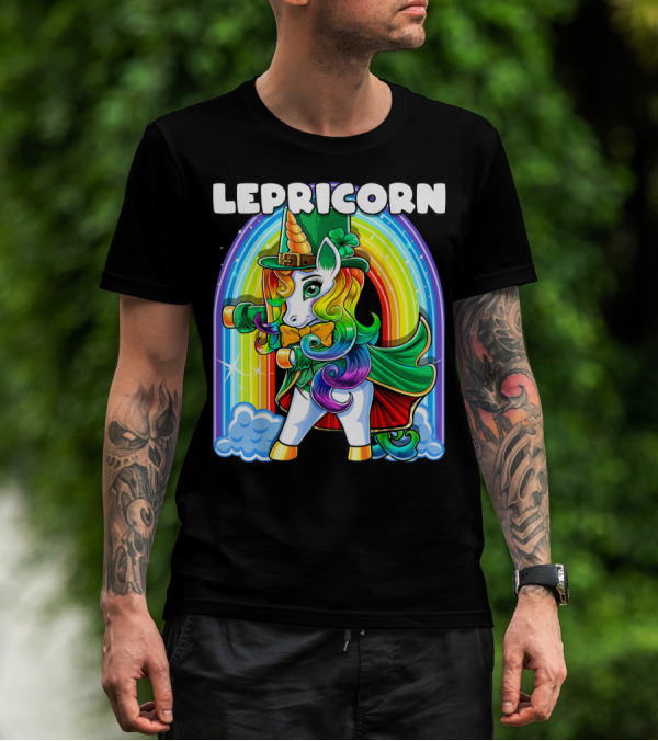 Lepricorn Rainbow Flossing Unicorn St Patrick's Day T-Shirt