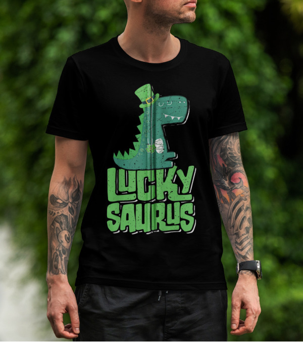 Luckysaurus Irish Dinosaur St Patrick's Day T-Shirt
