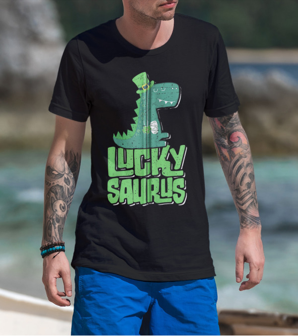 Luckysaurus Irish Dinosaur St Patrick's Day T-Shirt