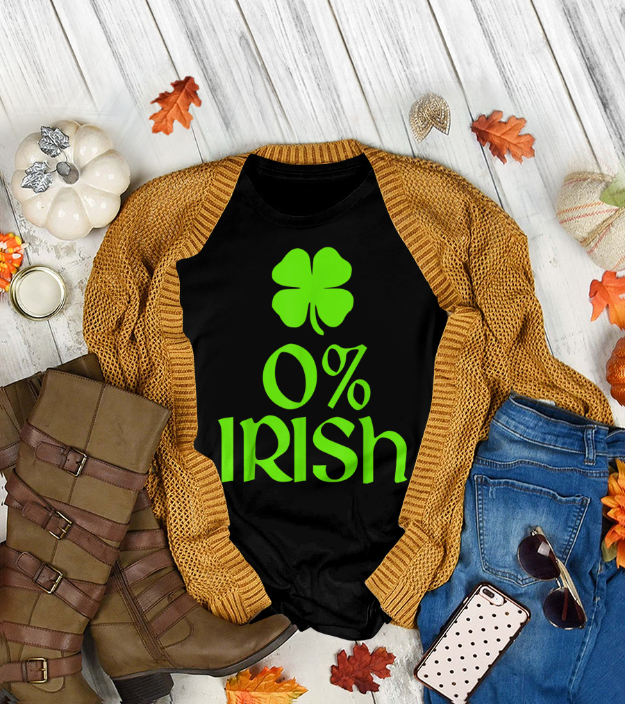 0% Irish Shamrock St Patrick's Day T-Shirt