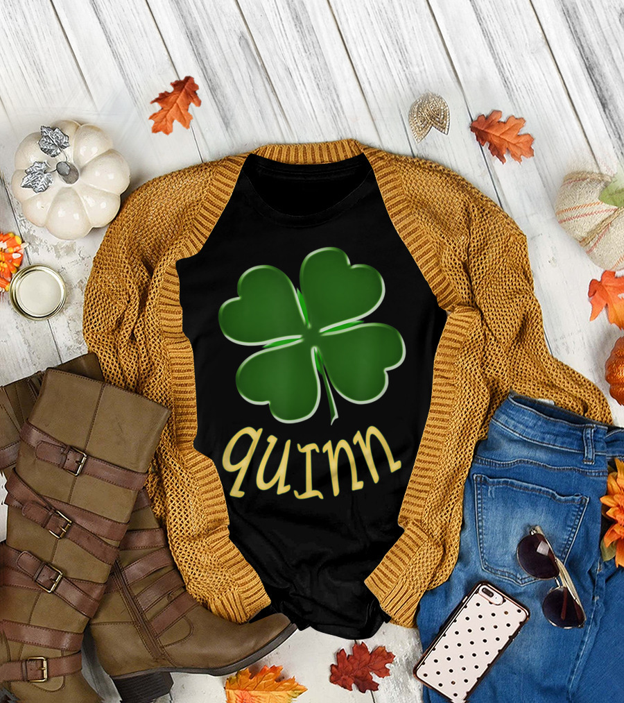 Quinn Irish Name Shamrock St Patrick's Day T-Shirt