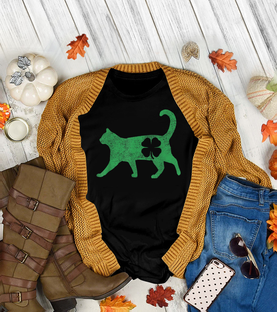 St Patrick's Day Cat Irish Shamrock Catty's T-Shirt
