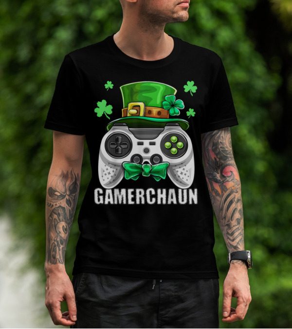 Gamerchaun Video Game Controller Leprechaun Hat St Patrick's Day T-Shirt