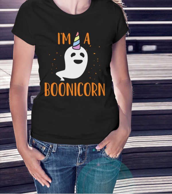I'm A Boonicorn Happy Ghost With Unicorn Hat T-Shirt