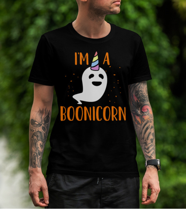 I'm A Boonicorn Happy Ghost With Unicorn Hat T-Shirt
