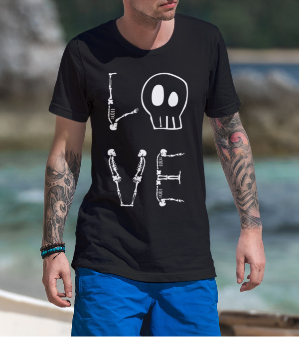 Love Skeleton Skull T-Shirt