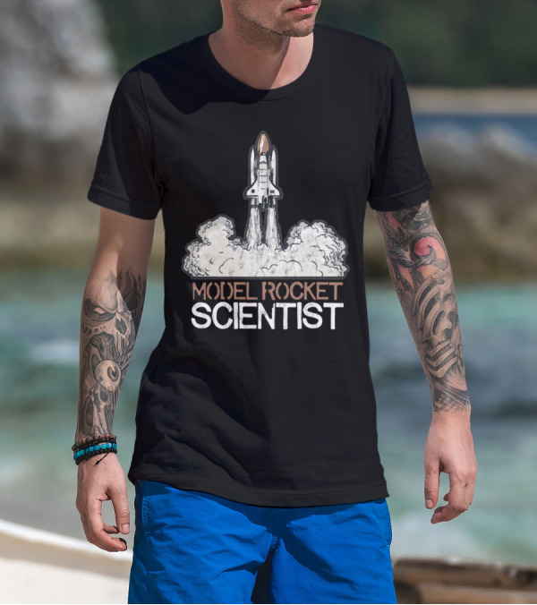 Model Rocket Scientist Space Shuttle Launch T-Shirt
