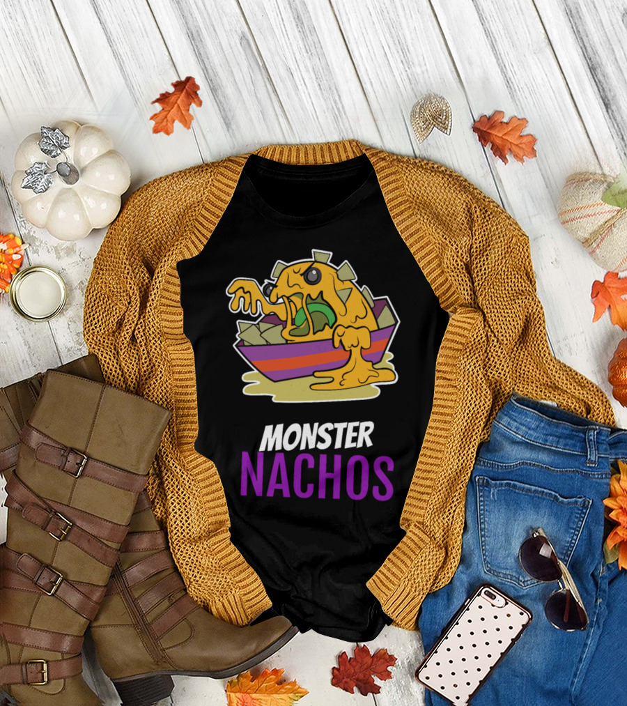 Monster Nachos Cheesy Creature in Nacho Bowl T-Shirt