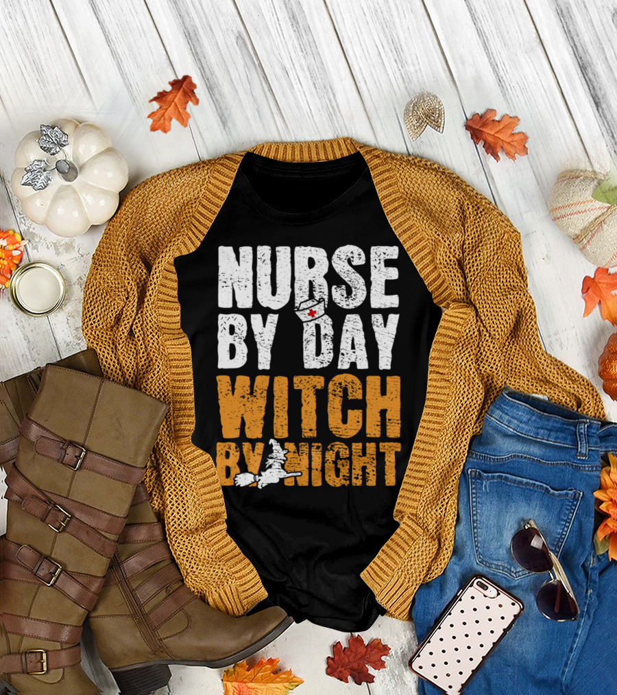 Nurse By Day Witch By Night T-Shirt