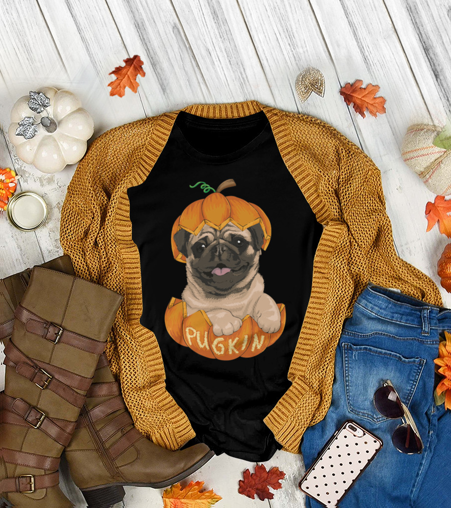 Pugkin Pumpkin Halloween Pug Pugkin T-Shirt