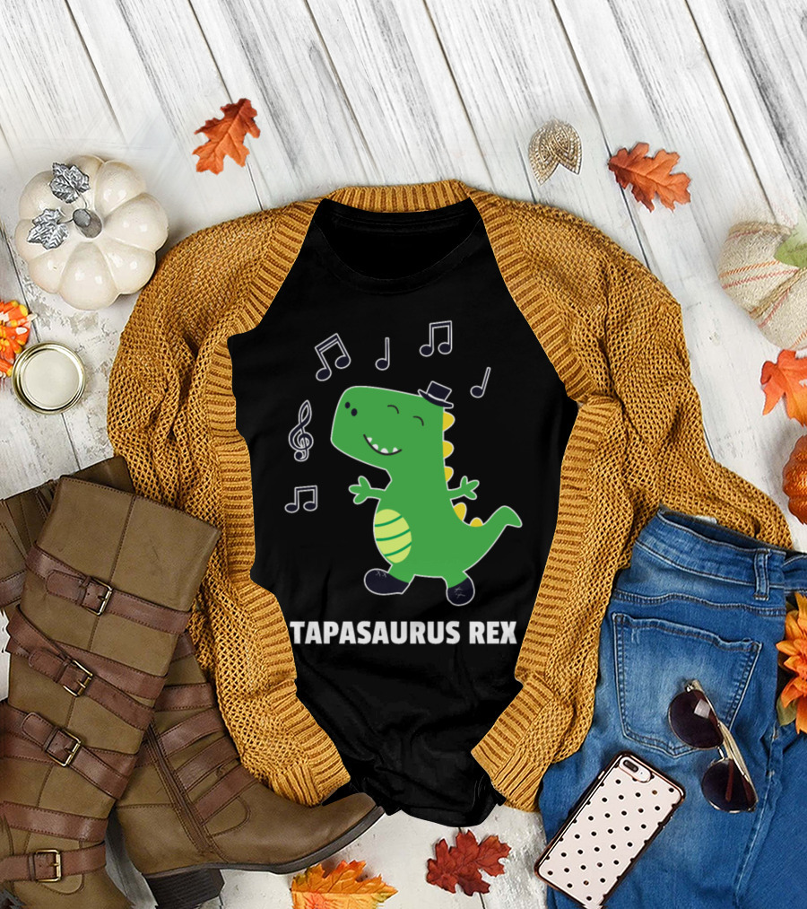 Tapasaurus Rex Dinosaur Recital Tap Dance Notes T-Shirt
