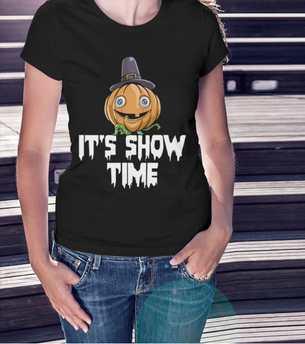 Thanksgiving Pumpkin Witch Hat It's Show Time T-Shirt