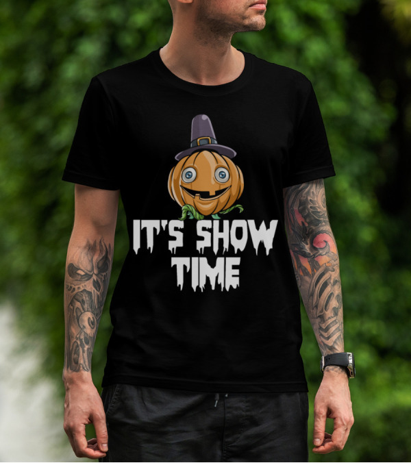 Thanksgiving Pumpkin Witch Hat It's Show Time T-Shirt