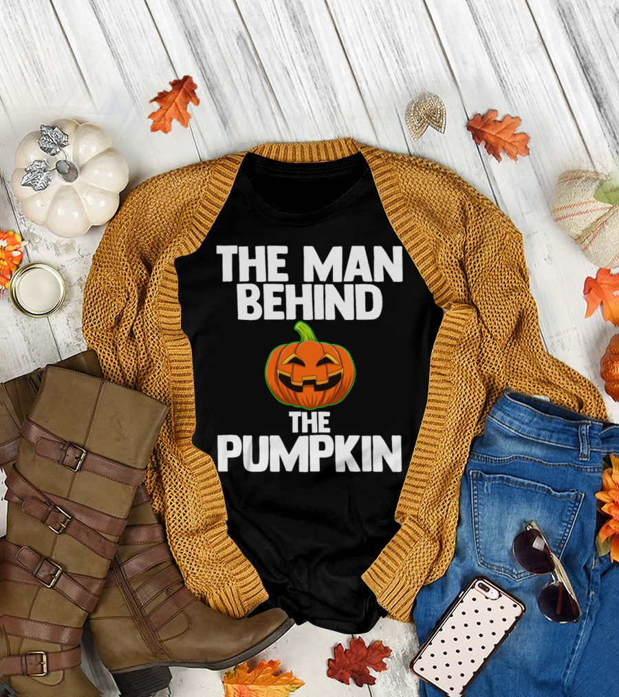 The Man Behind The Pumpkin Halloween Horror Funny Jack-O'-Lantern T-Shirt
