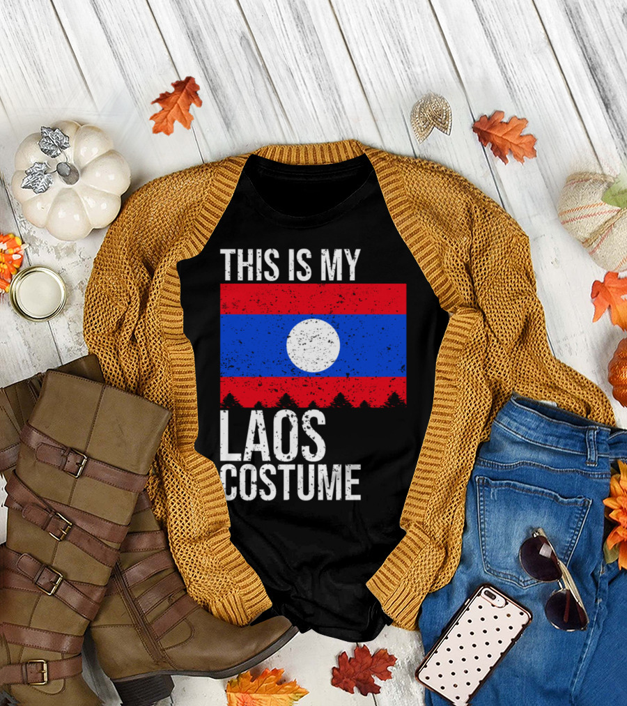 This Is My Laos Costume Flag Background T-Shirt