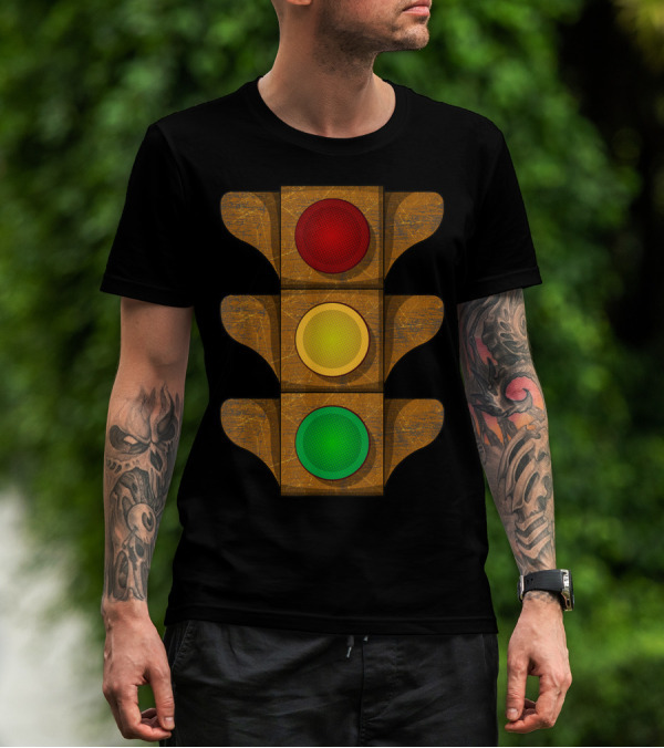 Vintage Rusty Traffic Light Stop Go Signal T-Shirt