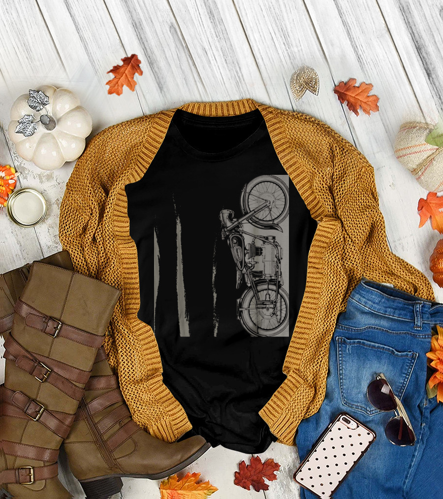 Vintage Motorcycle Sketch T-Shirt