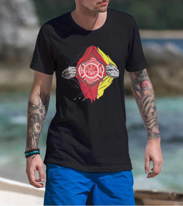 Freiwillige Feuerwehr Volunteer Fire Brigade German Flag Superman T-Shirt