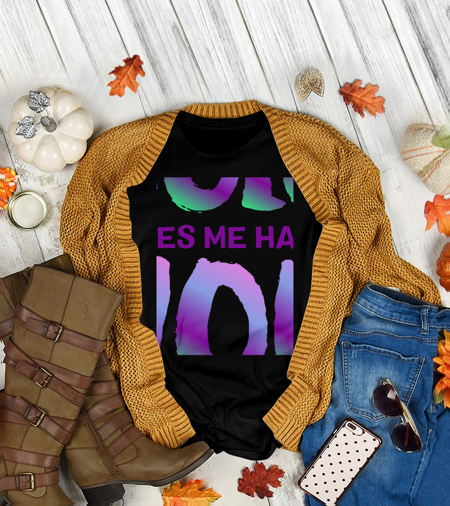 Holo Makes Me Happy Fun Holo Effects Vibrant Gradient Colors T-Shirt