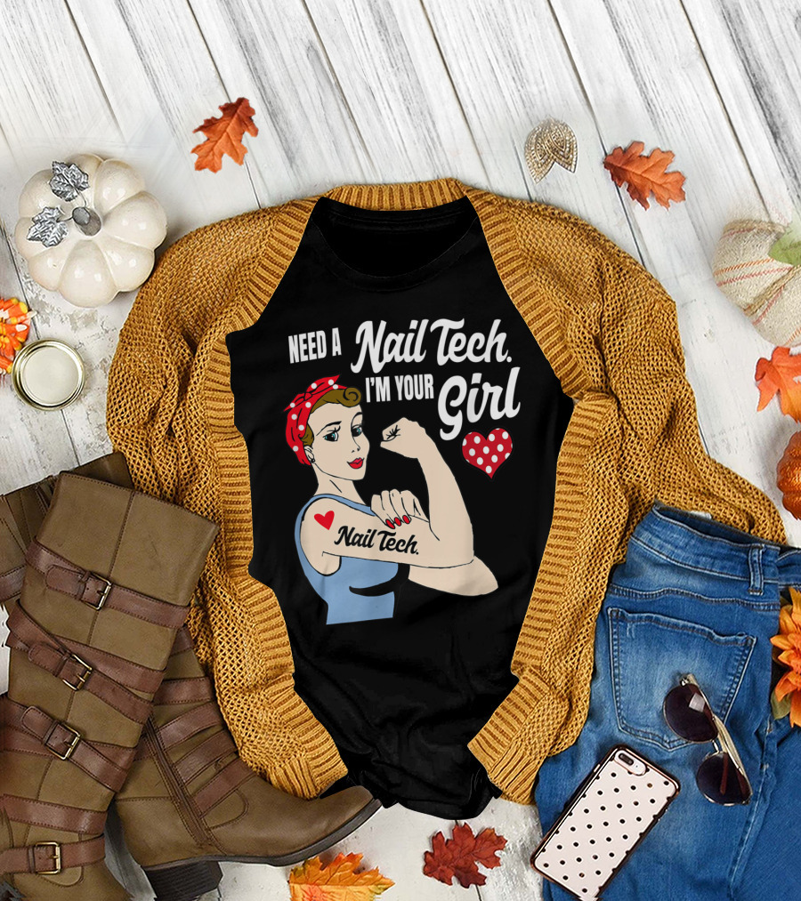 Need A Nail Tech Girl Power Tattoo T-Shirt