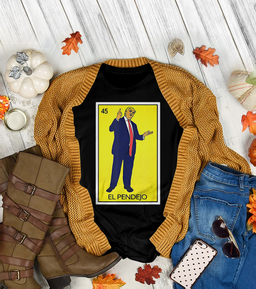 Donald Trump El Pendejo 45 Yellow Background T-Shirt