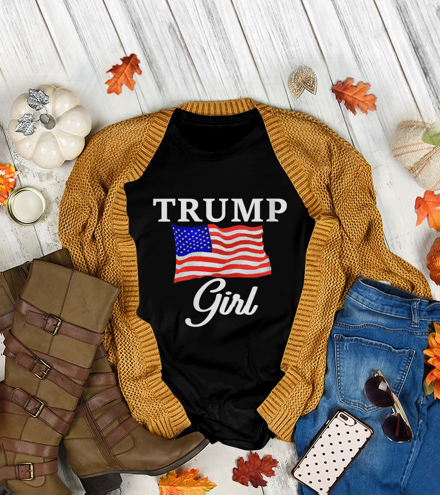 Trump Girl American Flag Reelect President T-Shirt