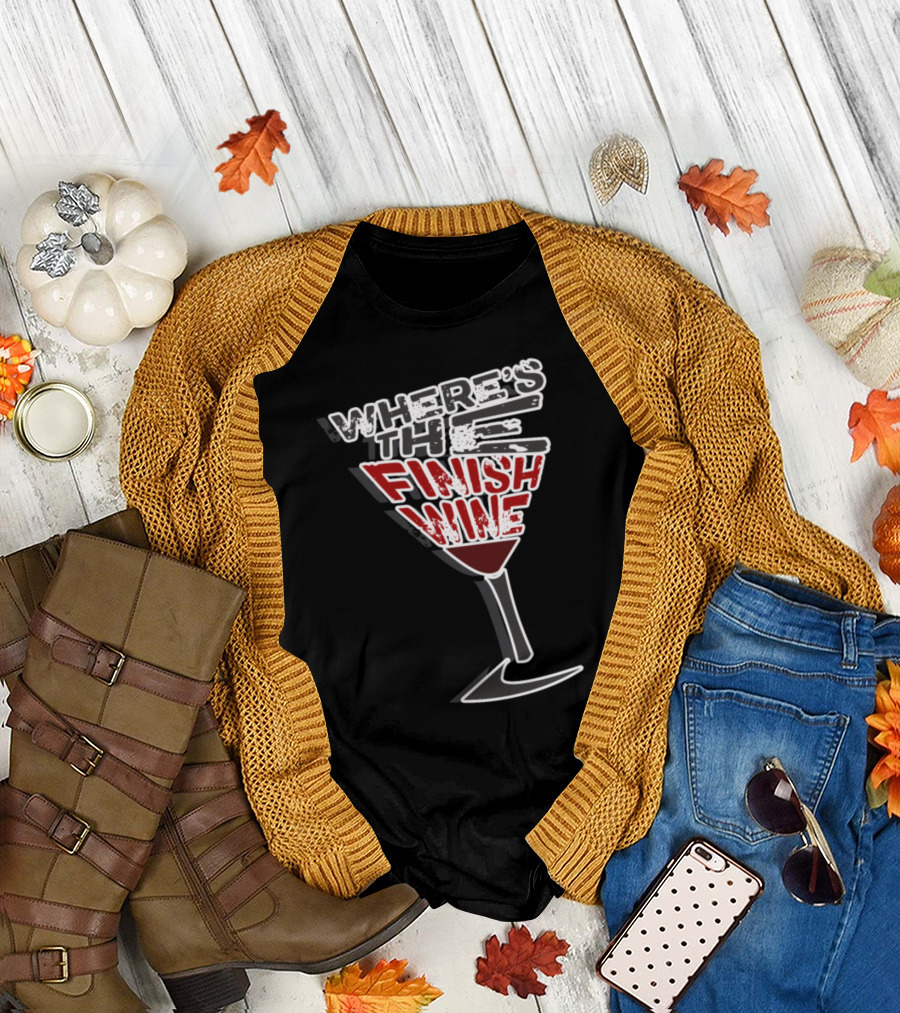 WHERE'S THE FINISH WINE Swoosh T-Shirt