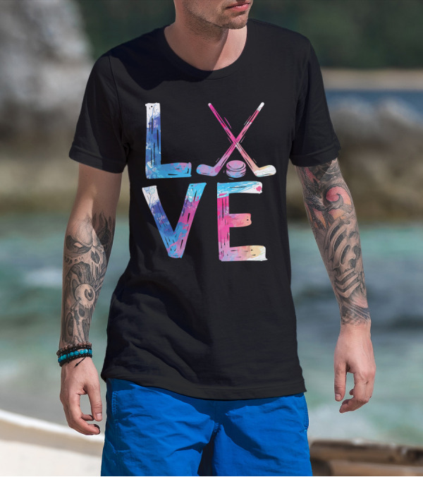 Love Ice Hockey Girls Hockey Womens Ice LVE T-Shirt