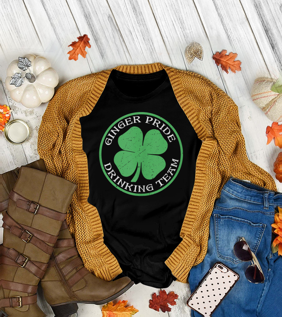 Ginger Pride Drinking Team St Patrick's Day Shamrock T-Shirt