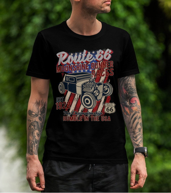 Route 66 Moonshine Runner Races 1922 Championship Rumble In The USA T-Shirt