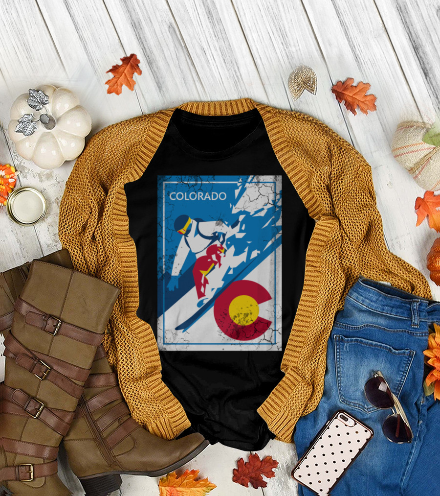 Colorado Snowboarder Skiing Logo Snowboarding T-Shirt