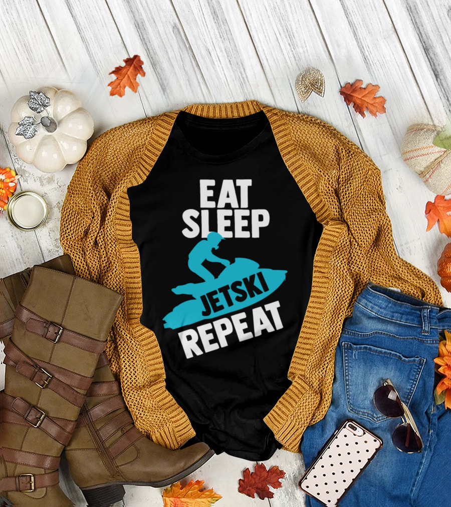 Eat Sleep Jetski Repeat Summer Athletic Beach T-Shirt