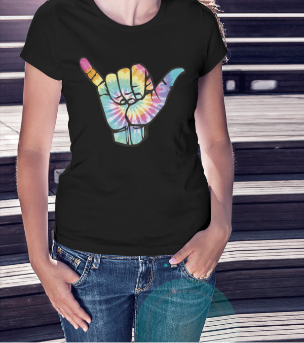 Hang Loose Tie-Dye Shaka Sign Ngxuo T-Shirt