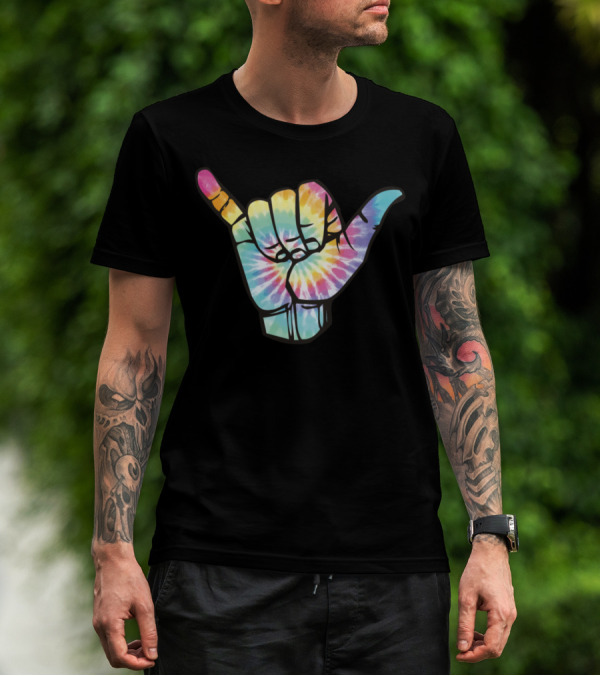 Hang Loose Tie-Dye Shaka Sign Ngxuo T-Shirt