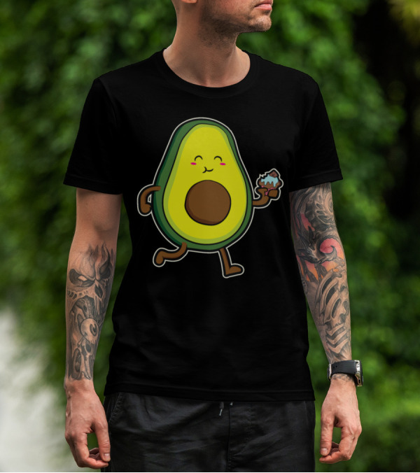 Avocado Enjoying Cupcake Muffin Cake Delight T-Shirt