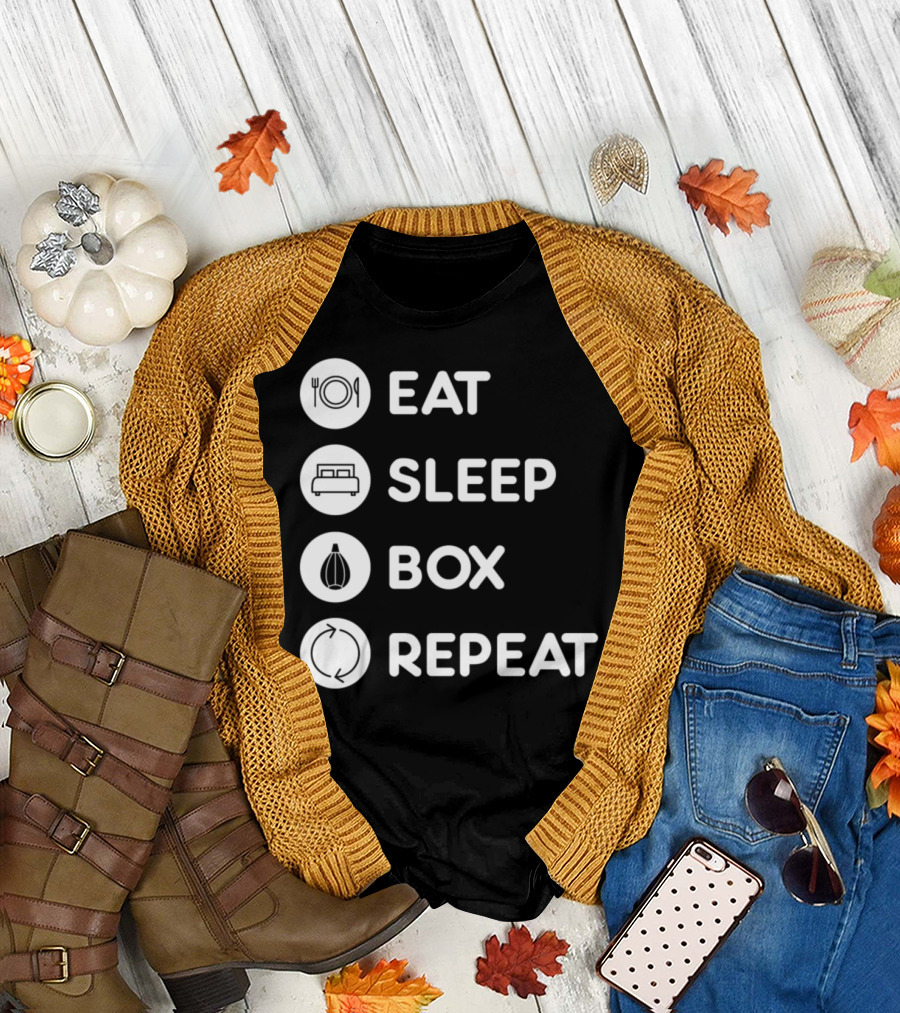 Eat Sleep Box Repeat Boxing Training Routine T-Shirt