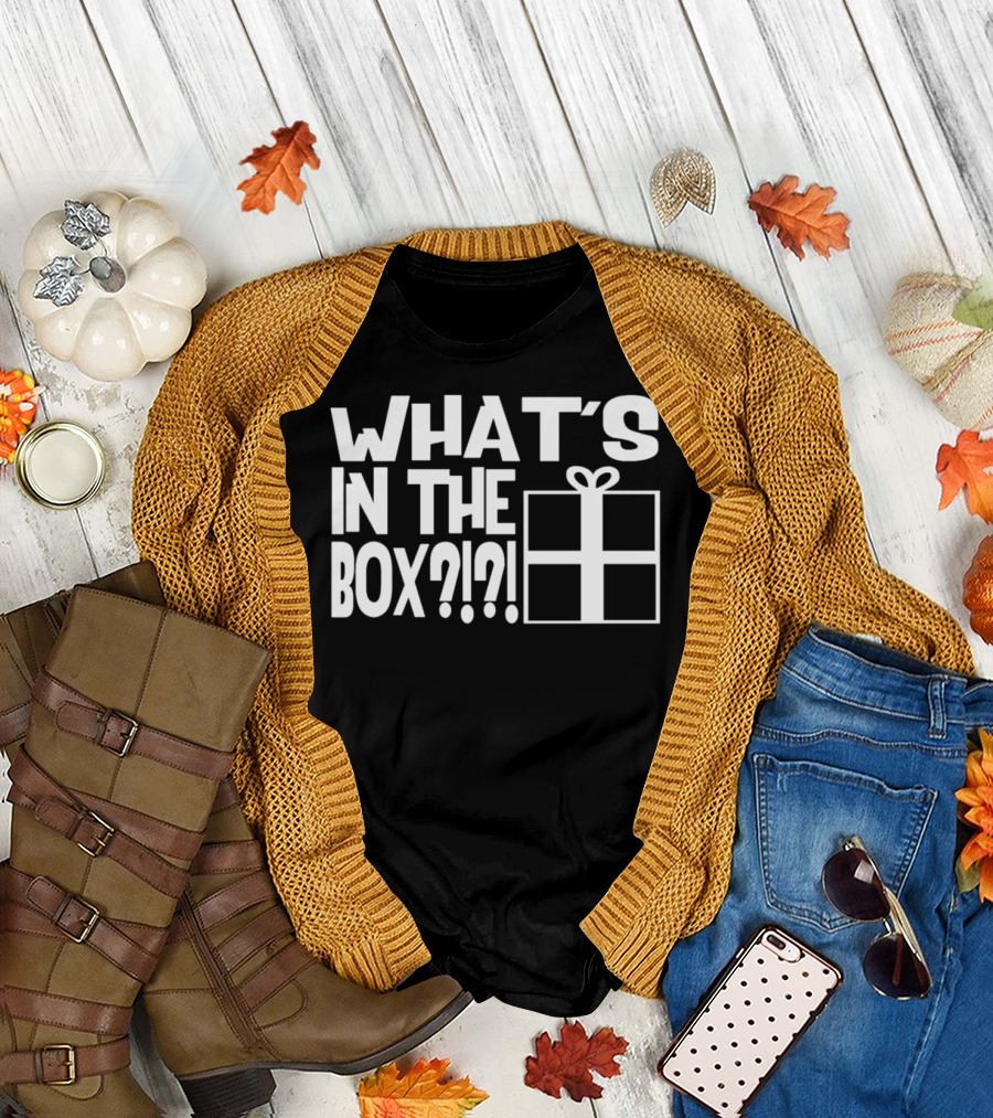 WHAT'S IN THE BOX?? Gift Surprise Text T-Shirt