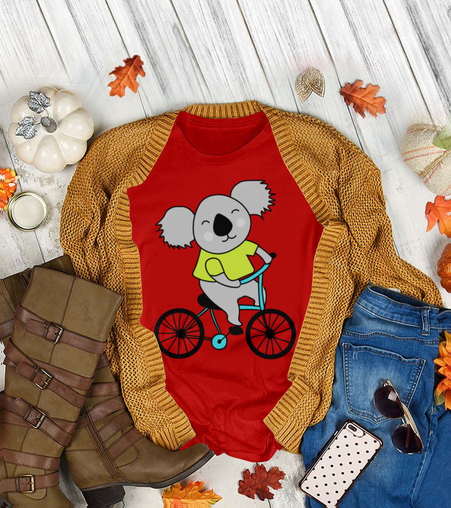 Bicycle With Koalas Bear Cycle Adventure T-Shirt