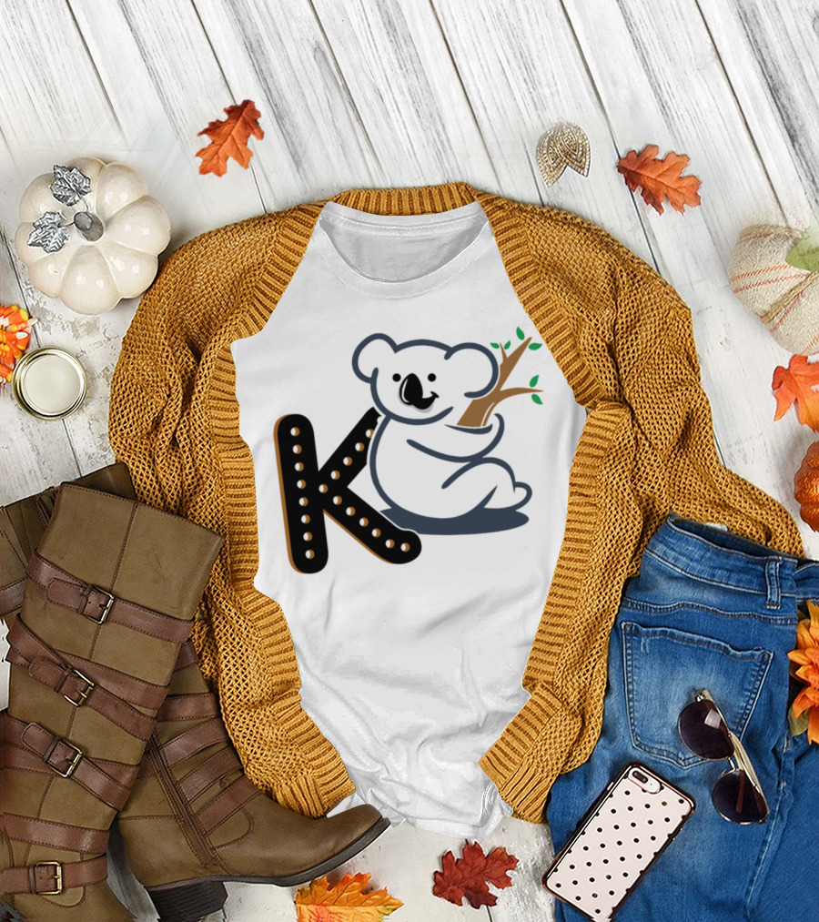 K Is For Koala Cute Tree Hugging T-Shirt