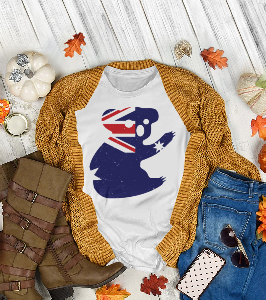 Koala Silhouette with Australian Flag T-Shirt
