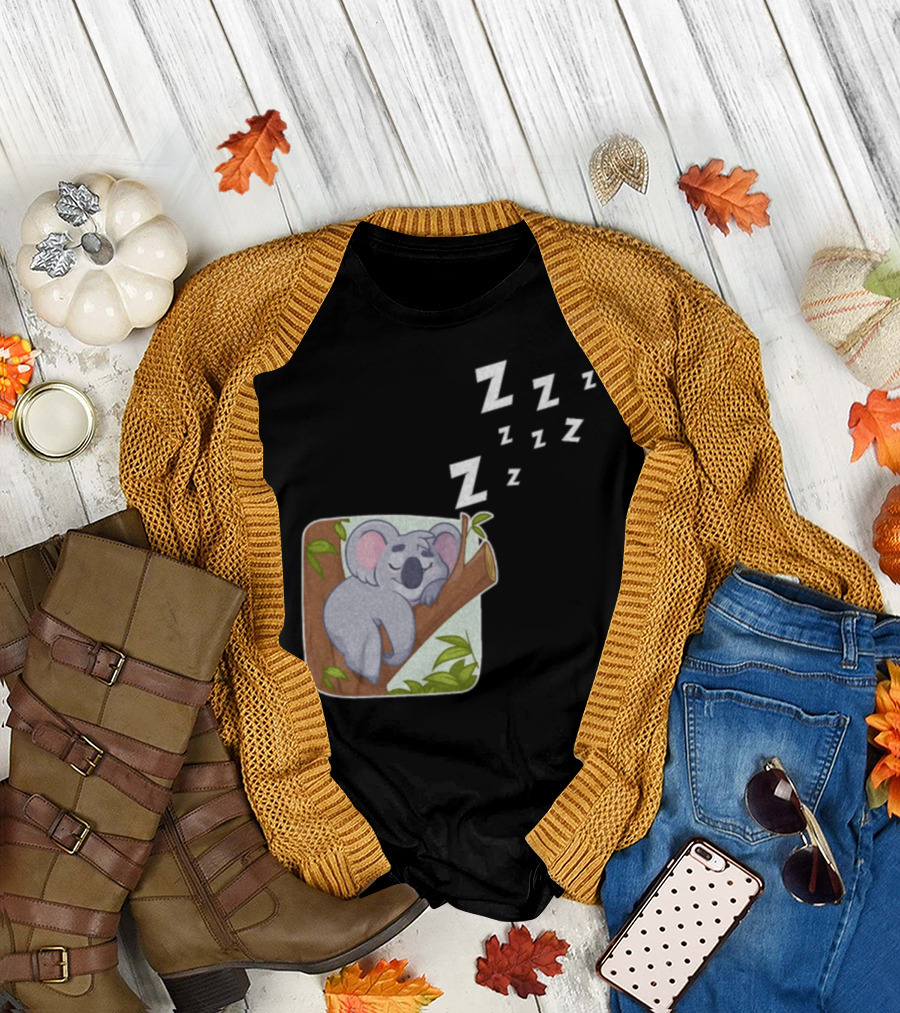 Koala Sleeping Bamboo Grass Zzz Marsupial Mammal T-Shirt